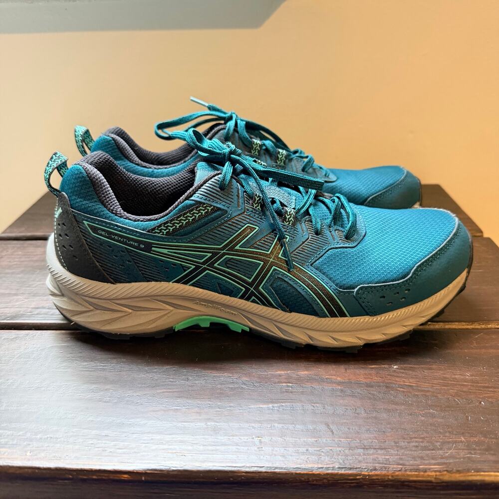 Asics Women's Gel-Venture 9 Trail Running Shoe Teal/Black Sz 9.5 Medium MINT